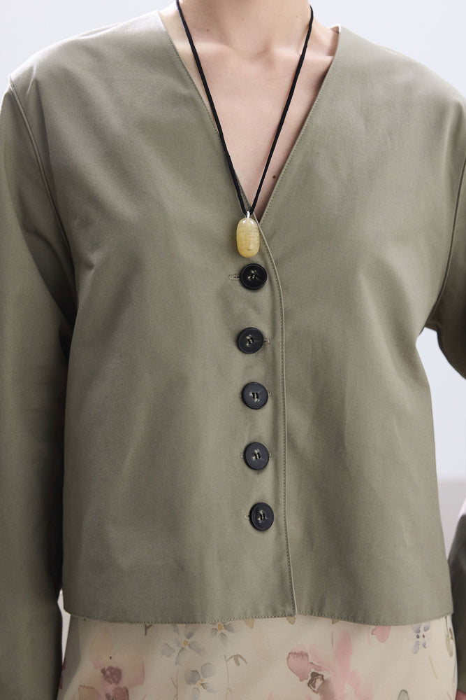 ÇAĞLA DÜĞMELİ PAMUKLU ÇEKET